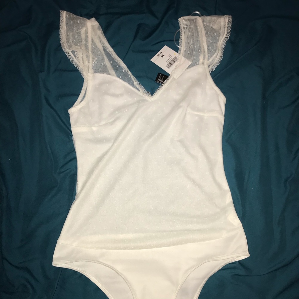 White F21 mesh/lace bodysuit